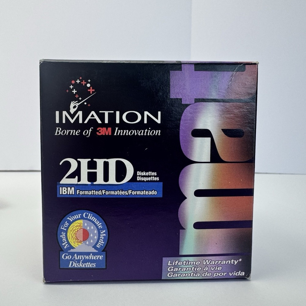 Imation 2HD 3.5" 1.44 MB IBM Formatted‎ Diskettes 25 - Pack Brand New
